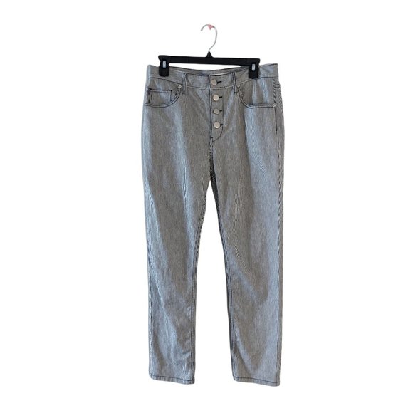 Joie Aerindis Jeans In Cadet Stripe Sz 30 High Rise Straight Leg - Picture 3 of 9